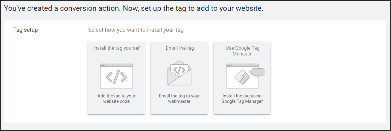 Google Ads conversion - set up tag